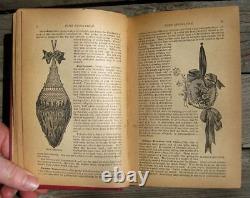 Cuisine d'époque de 1890 : Ancien livre de recettes antique pour une décoration d'aiguille de cuisine vintage et des travaux manuels d'arts domestiques anciens