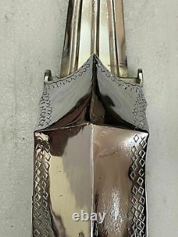 Damascus Damascus Dagger Vintage Antique Hooked Katar Avec Bouclier Vieille Collection Rare