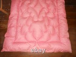 Eiderdown Feather Antique Vintage Rose Rose Single Bed Cotton Sateen Old Downton