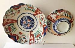 Ensemble de bols en porcelaine peints à la main anciens Imari japonais datant d'environ 1900