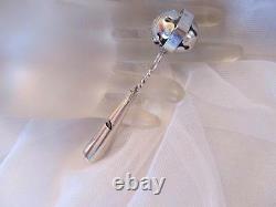 Estate Vintage Vieille Antique Silver Baby Rattle Whistle T97