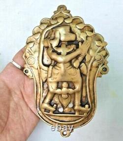 Figurine / Statue / Assiette Rare en Laiton Antique Vintage du Dieu Singe Hanuman Hindou