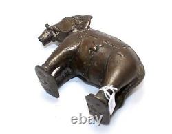 Figurine d'éléphant ancienne vintage en cuivre gravée à la main Décoration de maison cadeau F976