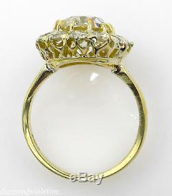 Gia 4.70ct Antique Vintage Vieux Coussin De Fiançailles De Diamant De Mariage Bague Cluster