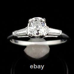 Gia G/ Vs2 Old Mine Cut Diamond Platinum Ring Engagement Vintage Estate Cadeau