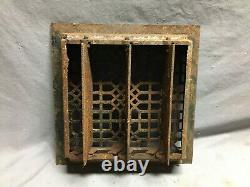 Grille de chaleur en fonte ancienne vintage, décorative, de 12 pouces carrés, ancienne 837-21B