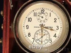Horloge Submarine Vintage Kirov Chronomètre IM 1mchz Boîte Bois Russie Urss Vieille Clé