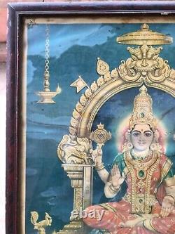 Impression ancienne vintage de la déesse hindoue Kollur Mookambika Seigneur Vishnu-Shiva B32