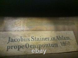 Jacobus Stainer Label Inside Vintage Antique Vieux Violon Taille Complète