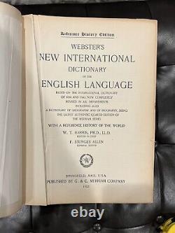 Le Nouveau Dictionnaire International De Webster? 1922? 100 Ans? Antique? Millésime