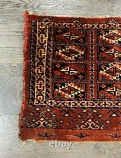 Magnifique Vieux Turkmène Antique Yomut Mafrash 1,4x2 Ft