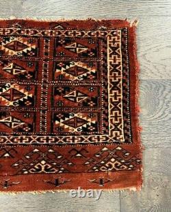 Magnifique Vieux Turkmène Antique Yomut Mafrash 1,4x2 Ft
