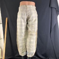 Nouveau Vieux Stock Nos Antique Vintage Hommes Taille 31 Laine Plaid Chasse Pantalons De Pique-nique