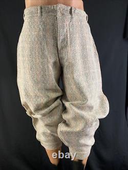 Nouveau Vieux Stock Nos Antique Vintage Hommes Taille 33 Laine Plaid Chasse Pantalons De Pique-nique