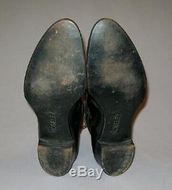Old Antique Vtg 1900 Mens Victorienne / Édouardienne Chaussures En Cuir Bottes Taille 8 De Nice