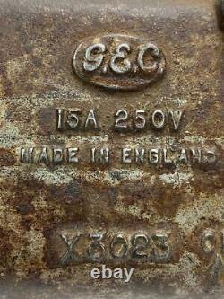 Old Vintage G. E. C 15a 250v X3023 Fusémètre Électrique En Fonte Rustique, Angleterre