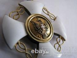 Ordre Antique Crown Italie Or Enamels Eagle Badge Croix Blanc Rare Vieux 20ème