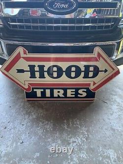 Panneau en métal de style ancien et vintage 'Hood Tires' fabriqué aux États-Unis