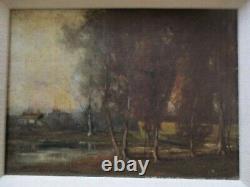 Peinture À L'huile Ancienne Vintage Premier Impressionnisme Paysage Impressionniste Vieux