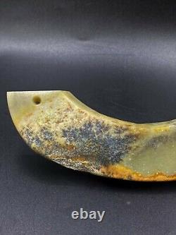 Pendentif en jade bi chinois ancien, vintage et antique de la dynastie Shang 1200-771 av. J.-C.