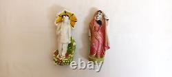 Poterie Porcelaine Homme & Femme en Sari Figurine Statue Ancienne Vintage Japonaise