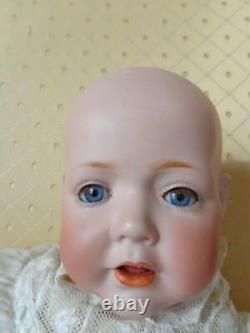 Poupée Antique Kestner Baby Doll Jdk Cute Hilda Avec Vieux Bonnet De Robe