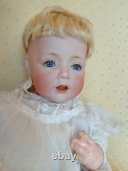 Poupée Antique Kestner Baby Doll Jdk Cute Hilda Avec Vieux Bonnet De Robe