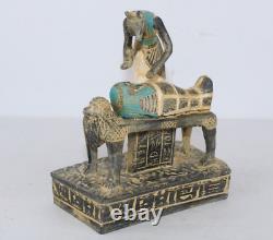 RARE ANTIQUE ÉGYPTIENNE ANCIENNE ANUBIS Seigneur de la momification Vieux Pharaon égyptien