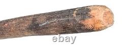 Rare Ancien bâton de marche à pommeau sculpté en bois de style polynésien