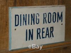 Rare Old Peinture Original'dining Chambre ' Restaurant Wood Sign Vintage Antique Blue