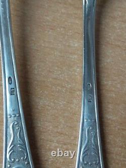 Rare Vieil Ancien Vintage Set Silver 875 Tête Timbre Spoons 6pcs Urss Soviétique