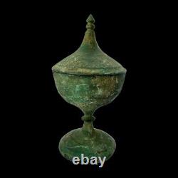 Récipient rare en bronze antique ancien Urne Conteneur Collection d'art perse du Moyen-Orient