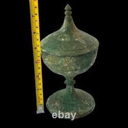 Récipient rare en bronze antique ancien Urne Conteneur Collection d'art perse du Moyen-Orient