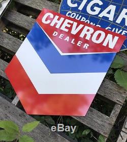 Signe Antique De Pétrole Et D'essence Chevron De Style Ancien Vintage! Livraison Gratuite