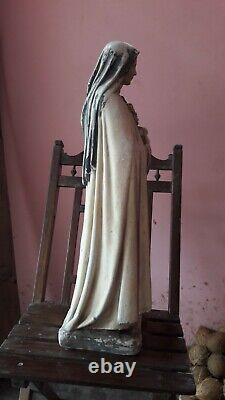 Statue Figurine ancienne vintage chrétienne de Sainte-Thérèse de Lisieux, la Petite Fleur