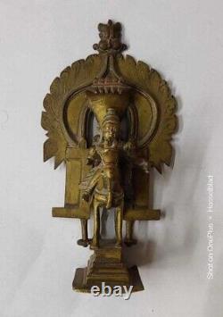 Statue Figurine en Laiton Ancienne Vintage de Dieu Hindou Période Très Ancienne, Rare et Collectionnable