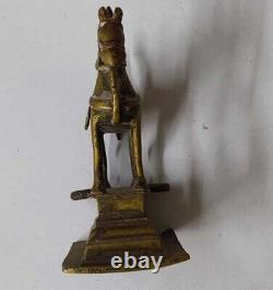Statue Figurine en Laiton Ancienne Vintage de Dieu Hindou Période Très Ancienne, Rare et Collectionnable