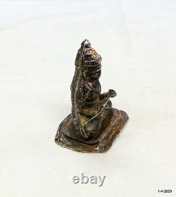Statue antique en argent vintage faite à la main de la déesse Saraswati