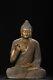 Statue De Bouddha En Bois Ancien Chinois Sculpté Et Peint Vintage