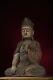 Statue De Kwan-yin En Bois Ancien Sculpté Et Peint, Rare Antiquité Chinoise Vintage