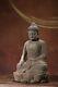Statue De Sakyamuni Bouddha En Bois Ancien Chinois Sculpté Et Peint - Belle œuvre D'art