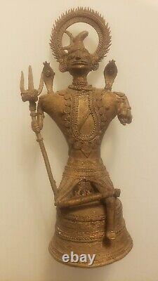 Statue en laiton ancienne, de collection, rare et antique du dieu hindou indien