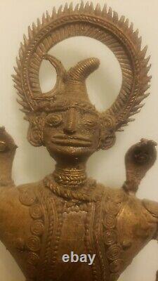 Statue en laiton ancienne, de collection, rare et antique du dieu hindou indien