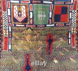 Tapis Marocain Antique. Vieux Tapis. Tapis Antiques Handmad Berber En Laine Vintage 0028