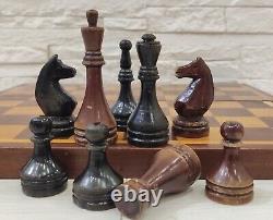 Très Rare 30-40 S Soviétique Chess Ensemble En Bois Vintage Chess Antique Vieux Urss Chess