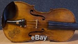 Très Vieux Violon Vintage Étiqueté Antonio Ruggieri 1723 Violon Geige