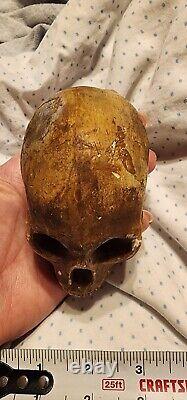 Très vieille antiquité crâne en plâtre vintage possiblement fait à la main signé Art J Cove 1930