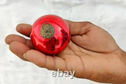 Verre rouge antique 2,25 Kugel allemand lourd ornement de Noël ancien décoratif 371