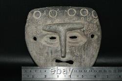 Vieille Antique Greco Bactrian Decorated Stone Ceremonial Death Masque Ca. 250-125 Av. J.-c.