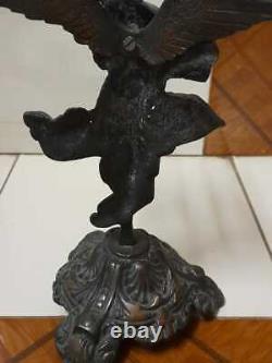 Vieille Antique Millésime En Métal Lady Forme Porte Bougie Showpiece Figurine Decor 13